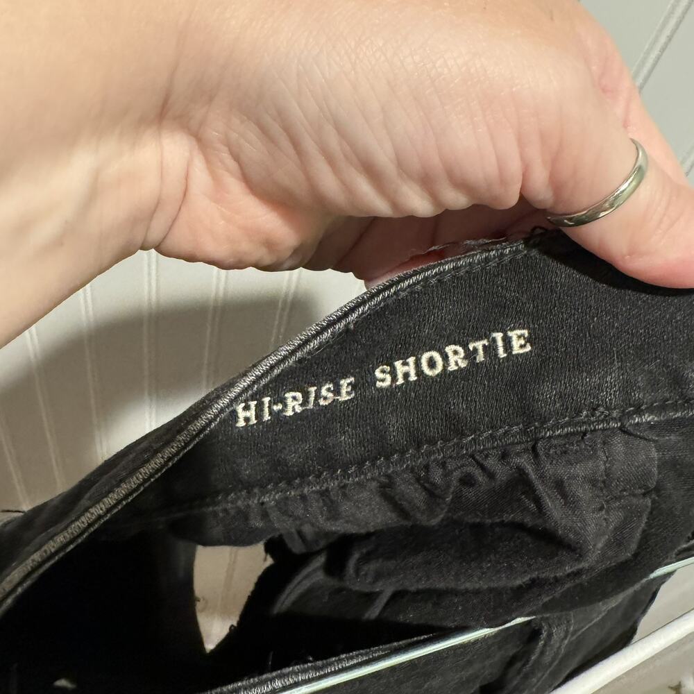 American Eagle High Rise Shortie Denim Shorts Black Lace Size 12 - Picture 5 of 6